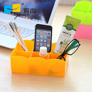 炫彩糖果色六格桌面收納盒 提升家居美學的實用利器